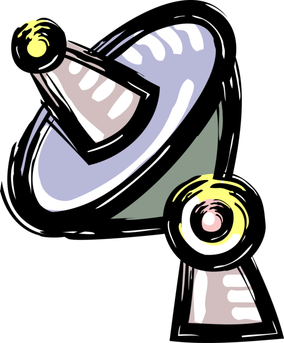 Vector Illustration Of Satellite Dish Parabolic Antenna - Vector Illustration Of Satellite Dish Parabolic Antenna (579x700)