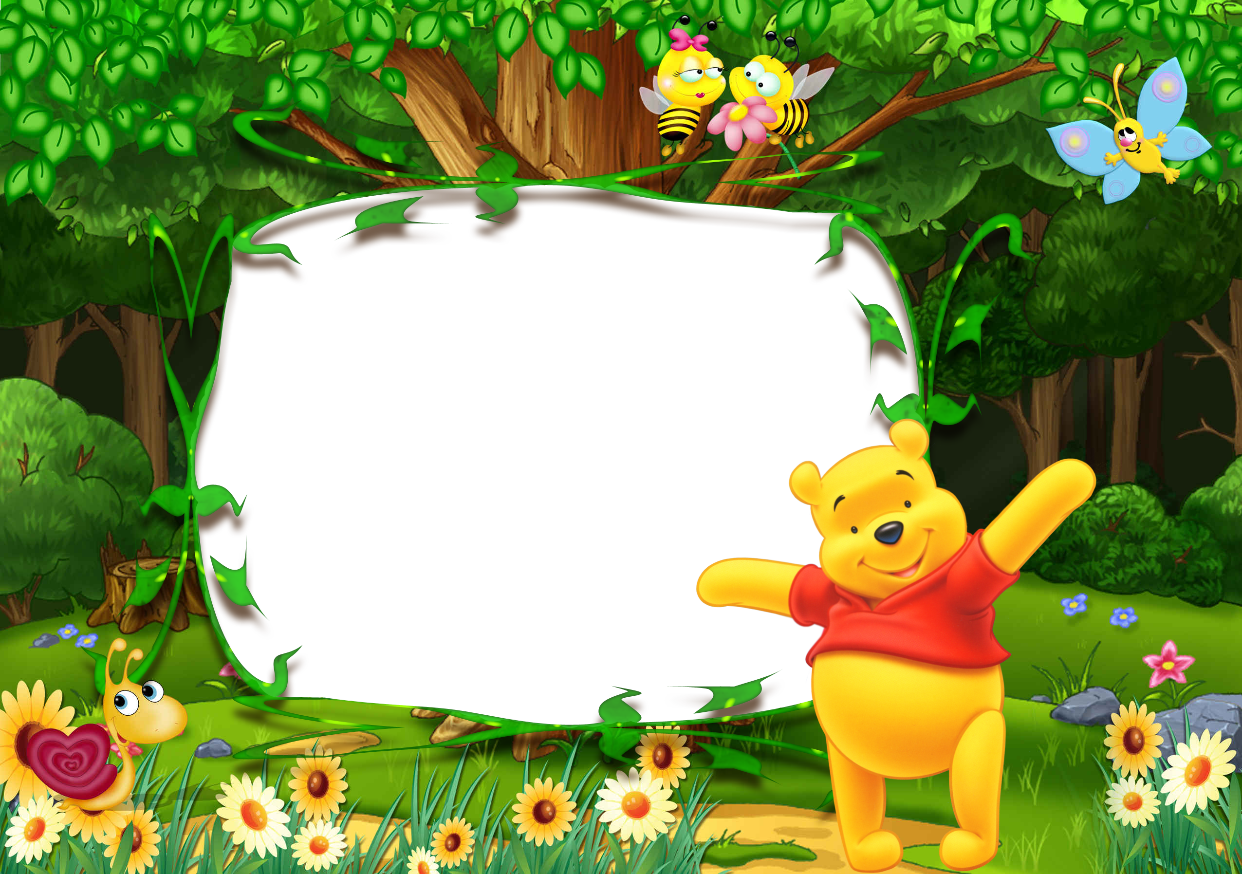 Frame Clipart Winnie The Pooh - Frame Clipart Winnie The Pooh (2551x1795)