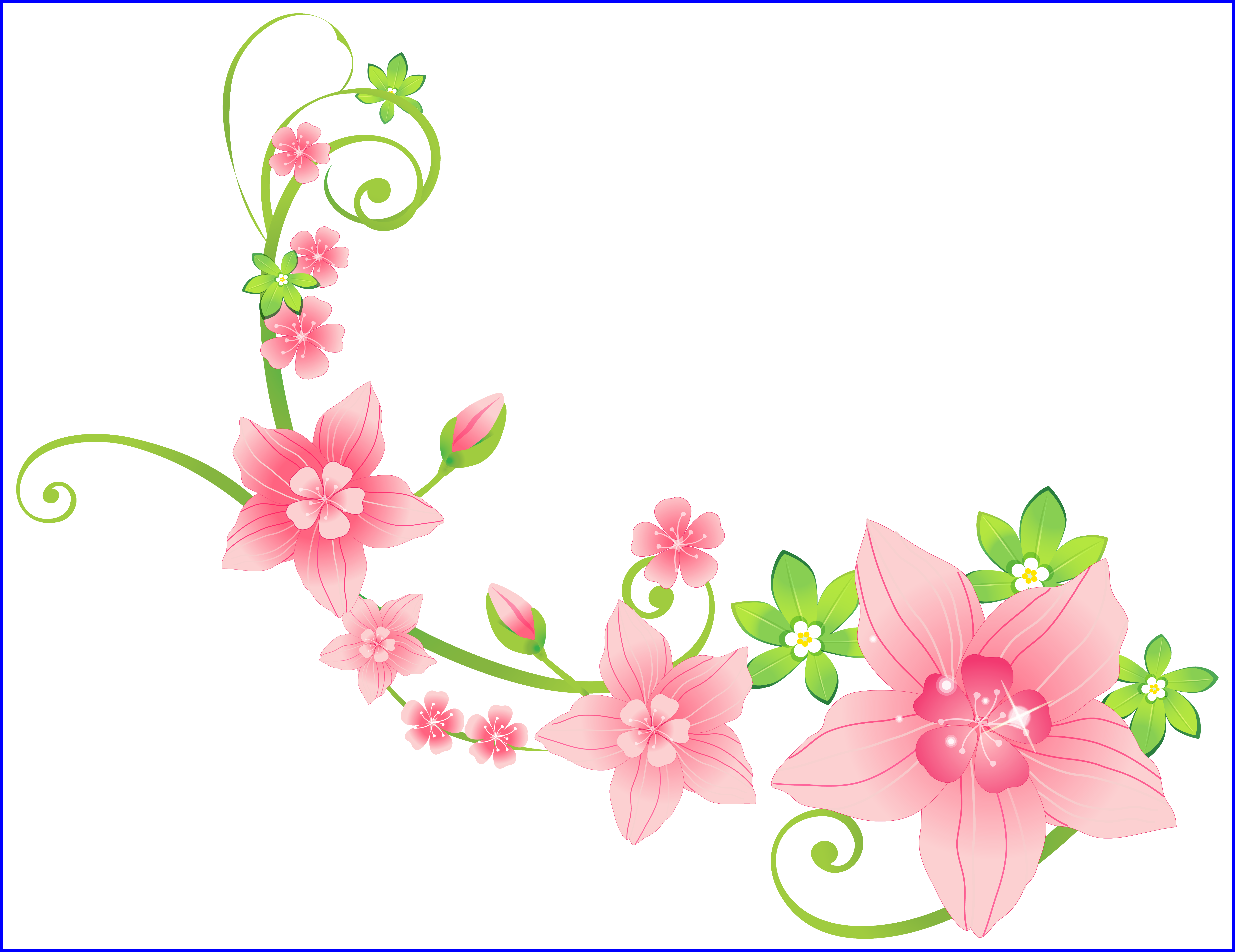 Red Rose Border Red Rose Border Corner Png Awesome - Flower Decoration Png (6298x4856)