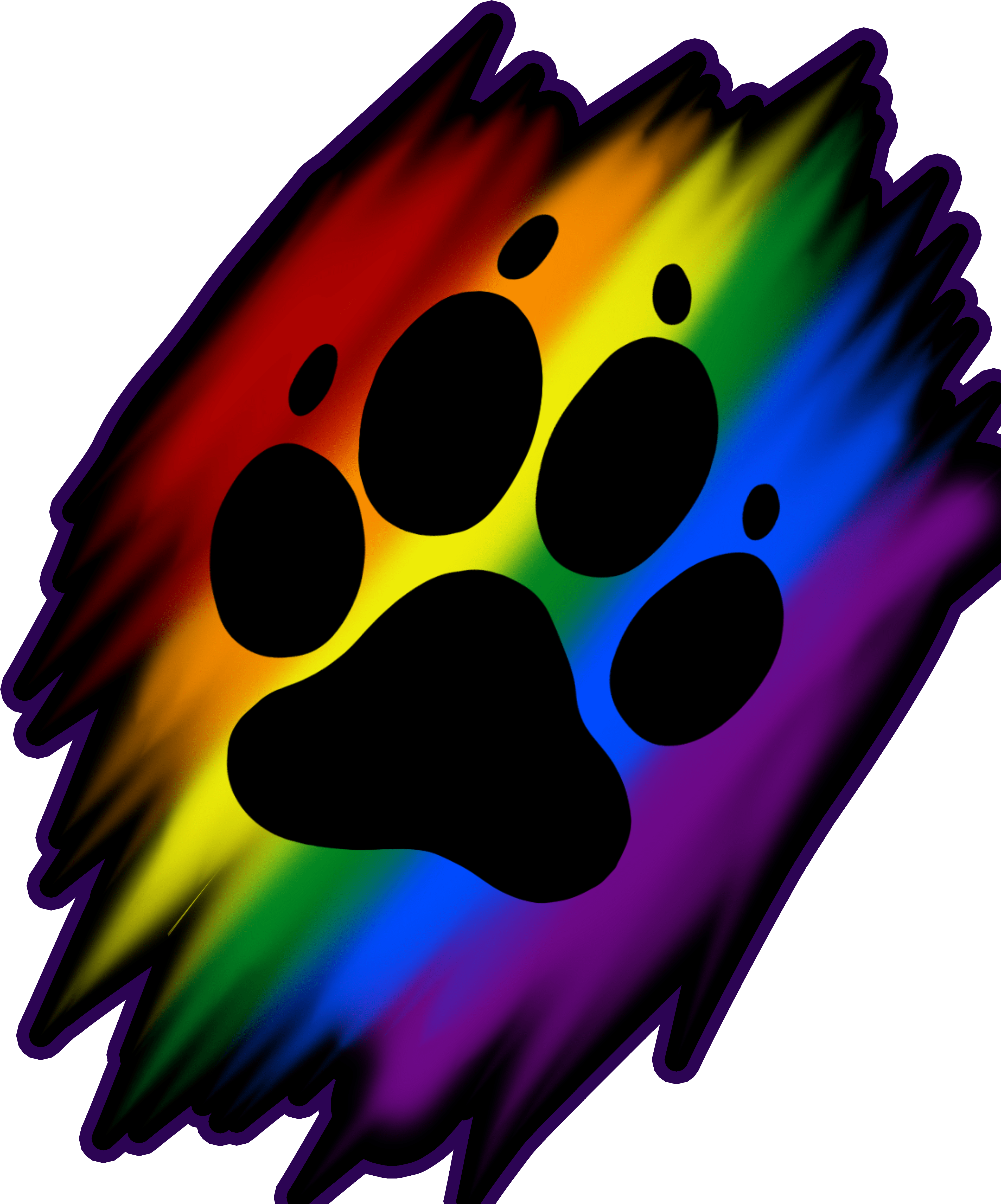 Rainbow Paw Print - Rainbow Paw Print (3858x4822)