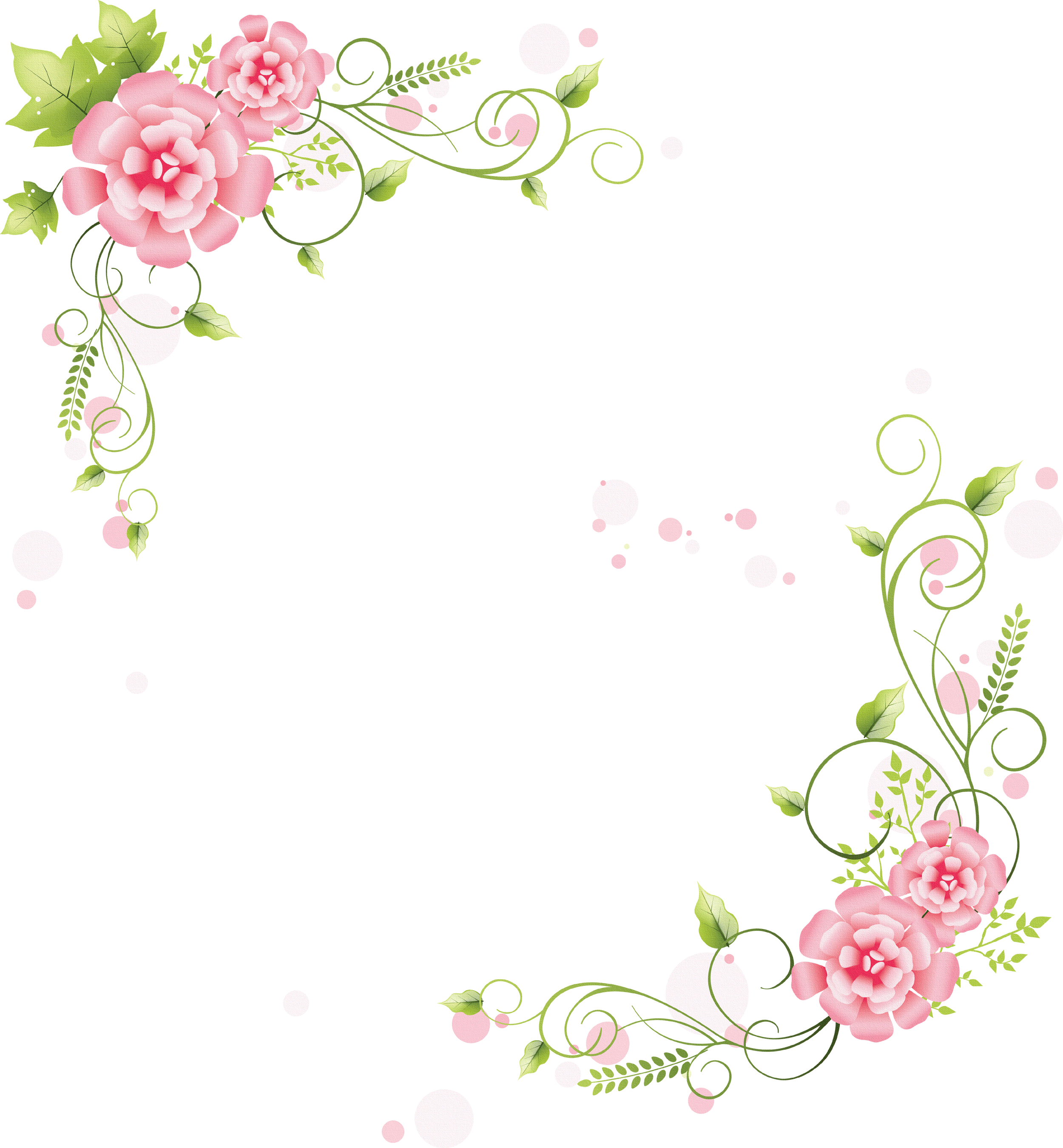Pastel Floral Border Png (2500x2700)