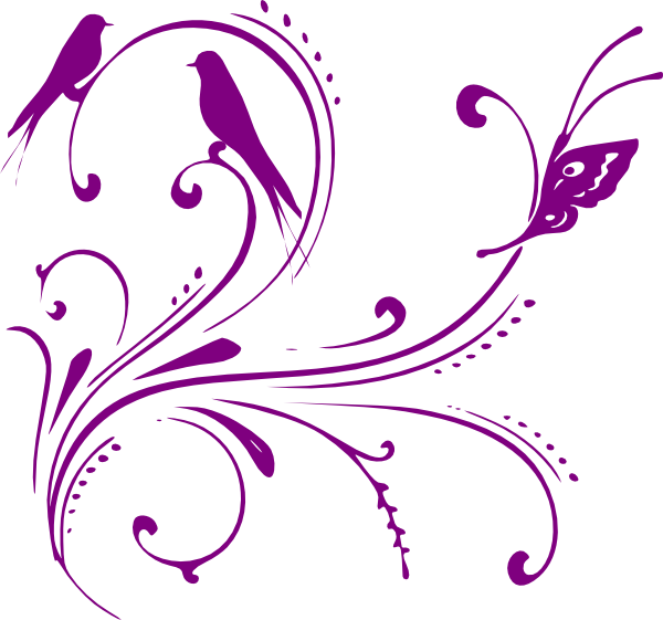 Purple - Clip Art Flowers Png (600x561)