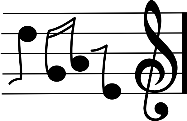 Musical Notes Clip Art Treble Staff With Notes - Back To School (600x390)