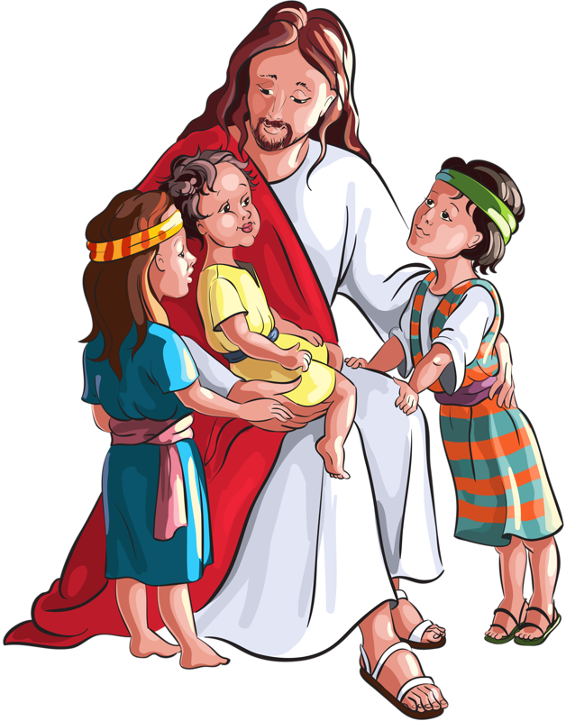 Child Bible Depiction Of Jesus Clip Art - Jesus And Children (628x800)