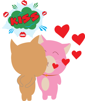 Sticker Lover Cat Messages Sticker-9 - Cartoon (408x408)
