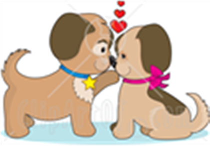 Kissing Clipart Puppy Love - Puppy Love Clipart (420x420)