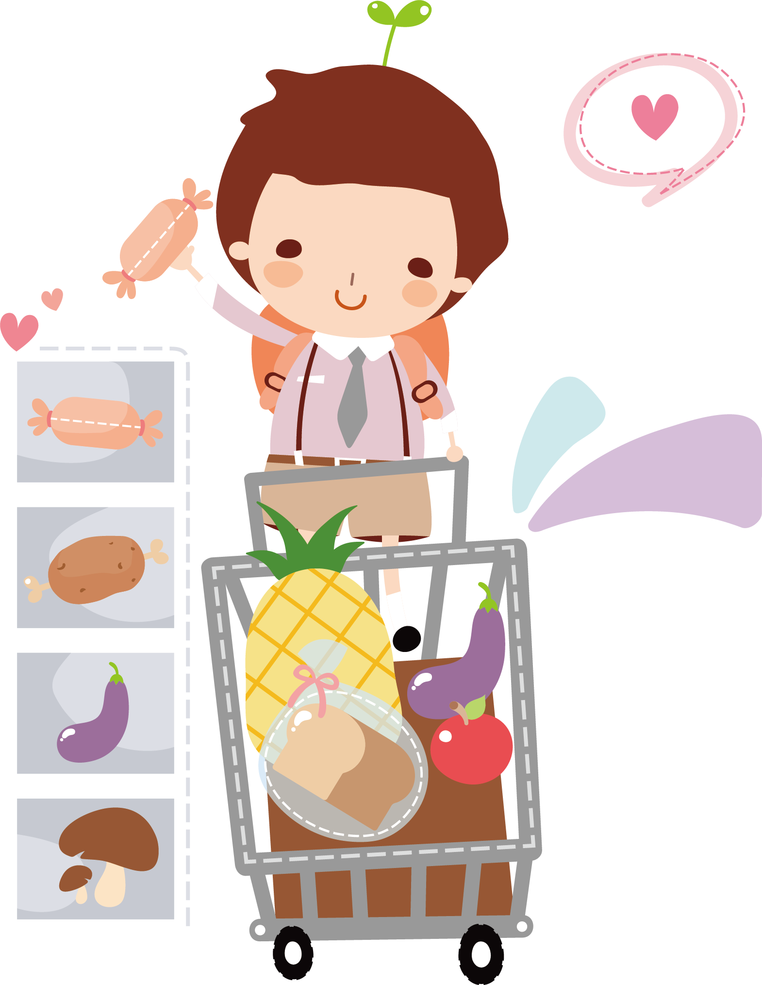 Shopping Cartoon Illustration - Shopping Cartoon Illustration (1570x2029)