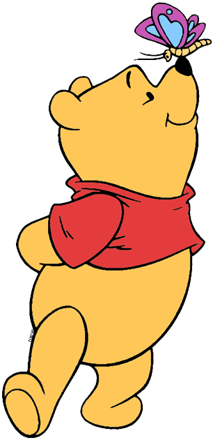 Winnie The Pooh Clipart Butterfly - Winnie The Pooh Coloring Pages (306x631)