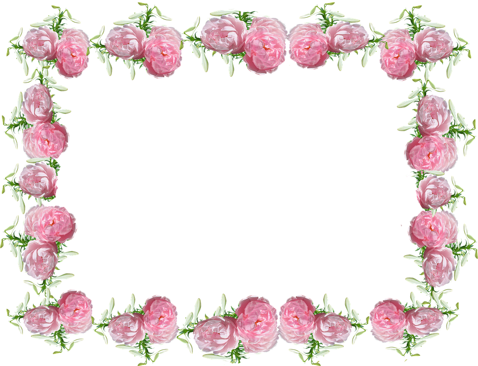 Frame, Border, Roses, Lilies, Floral - Frame De Rosas Png (940x720)