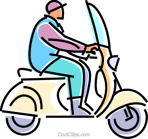 Man Driving A Scooter - Man Driving A Scooter (480x451)