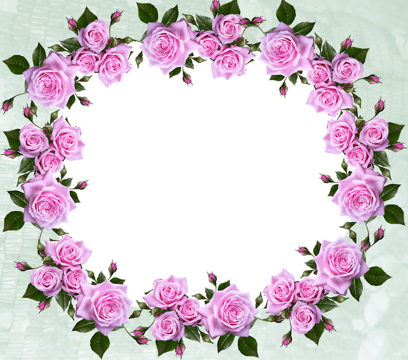 Frame, Border, Roses, Pattern, Decorative - Rose Border Design Png Flower (815x720)
