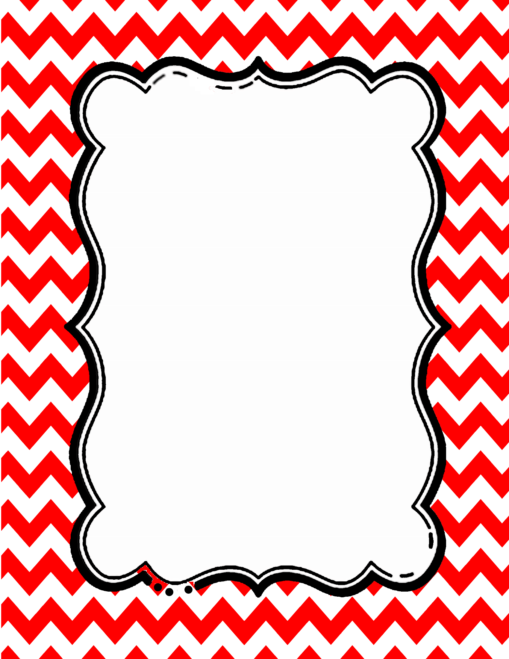 Red - Black And White Chevron Border (1700x2200)