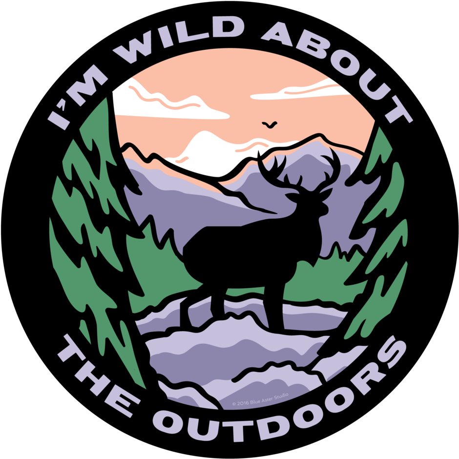 "i'm Wild About The Outdoors" Illustrated Design - Volleyball (1000x1000)