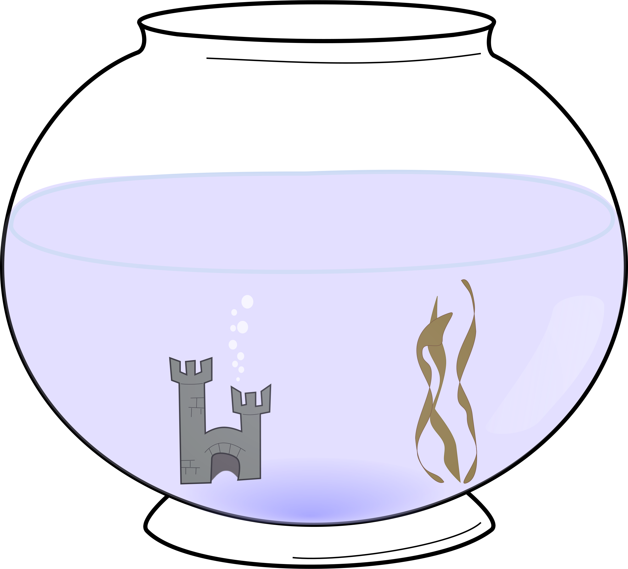 Fish Bowl Clip Art Black And White - Vase (2400x2174)