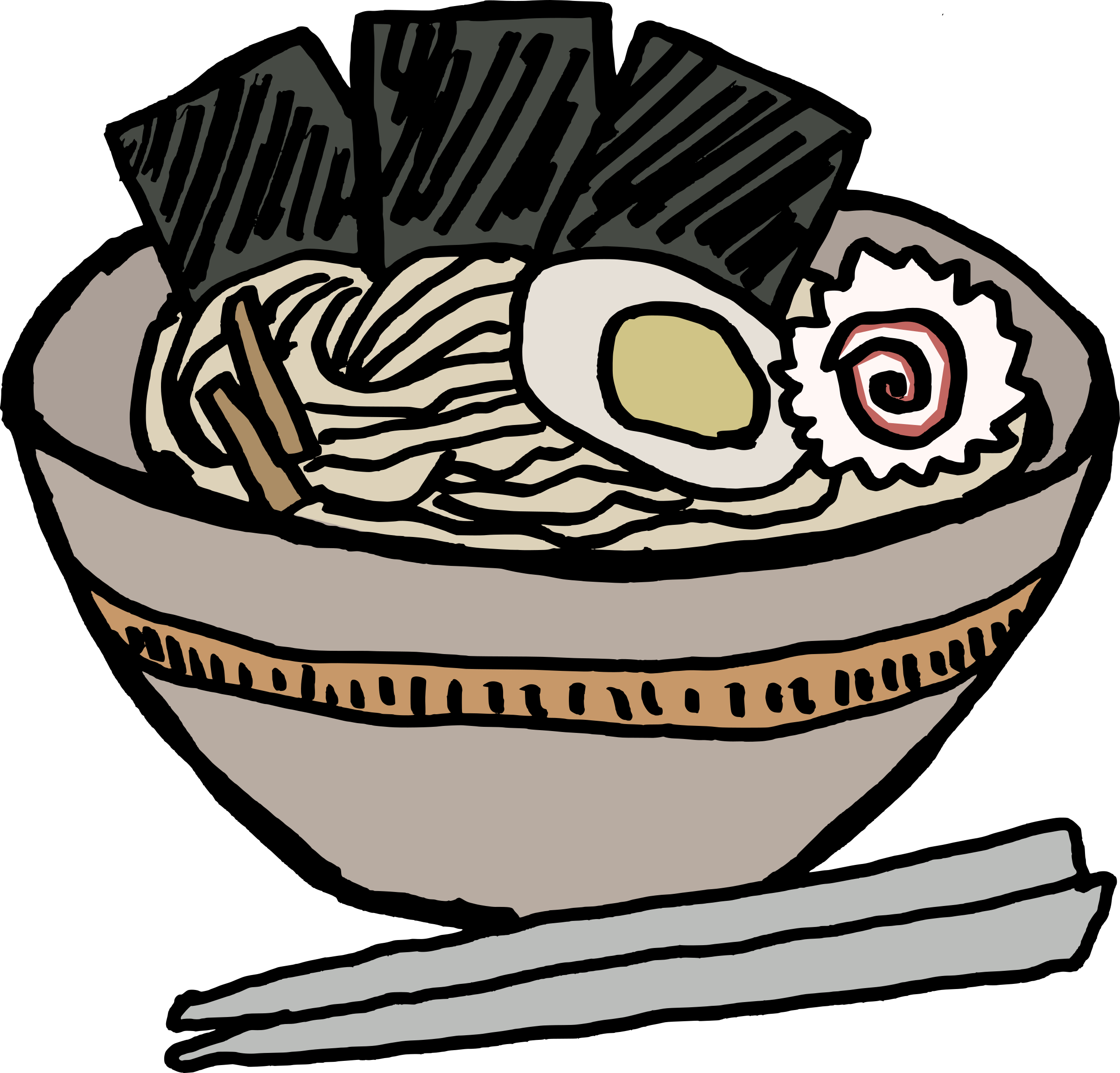 Ramen Bowl Nori Vector Clipart Image - Ramen Bowl With Nori (2400x2300)
