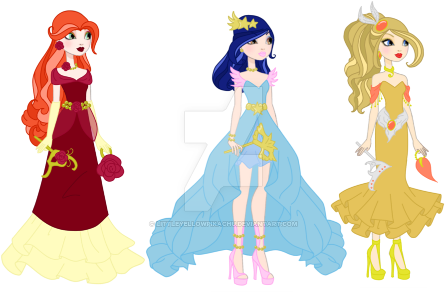 Thronecoming Outfits By Littleyellowpikachu - Ever After High (900x604)