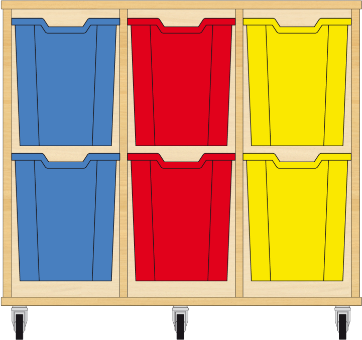 Storix Materiaalkast 14 Beuken, B1050xh856xd465 - Materiaalkast 14 - 3kol. 8hoog Laden Blauw-rood-blauw (800x800)