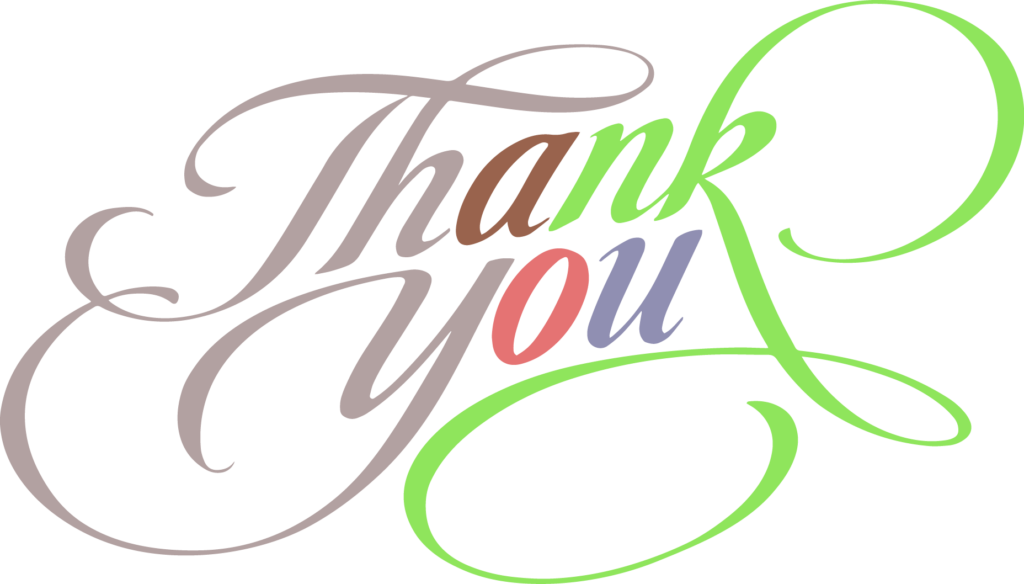 Thank You Colorful Fantastic Text Clipart Earth - Thank You Wall Calendar (1024x584)