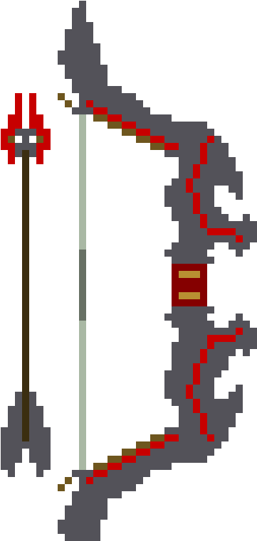 Ancient Bow And Arrow - Cool Pixel Art Bows (680x760)