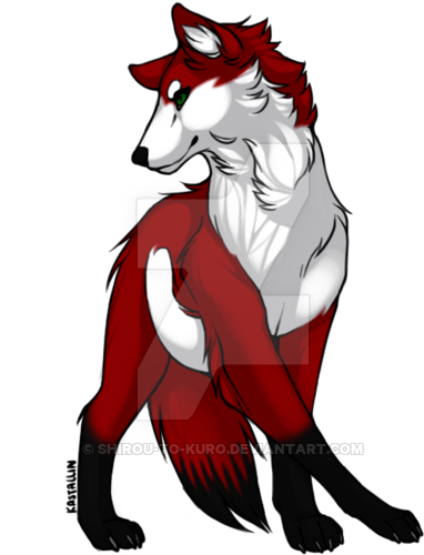 Nika As A Wolf By Shirou To Kuro - Illustration (400x583)