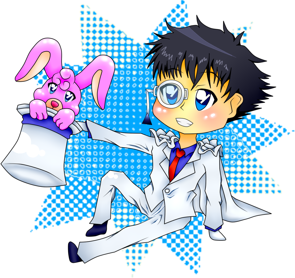 Chibi Kaito Kid By Cyborgnekosica Chibi Kaito Kid By - Kaito Kuroba (1600x1187)