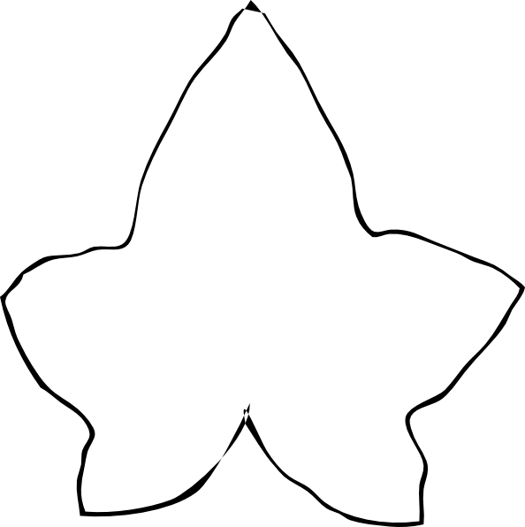 Ivy Leaf Template Leaf Clip Art Vector Clip - Line Art (594x596)