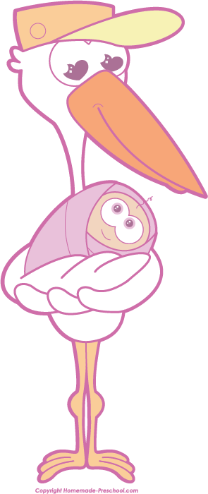 Click To Save Image - Stork Baby Girl Png (295x700)