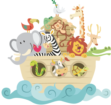 Adesivo Bambini Arca Di Noè - Arca De Noe Em Png (374x354)