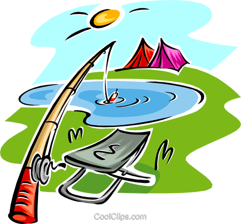 Fishing Rod And Seat, Tents Royalty Free Vector Clip - Camping And Fishing Cartoon (480x447)