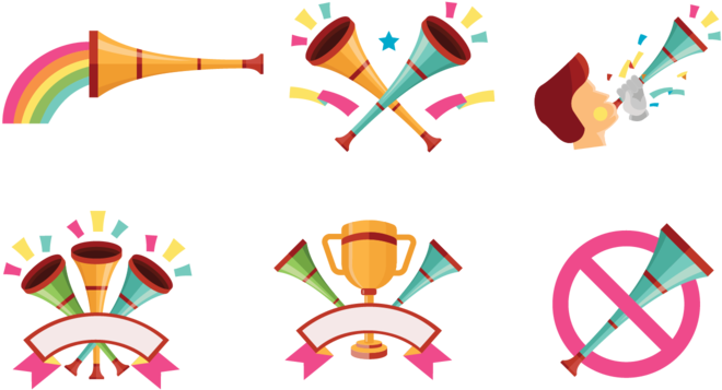 Celebratory Vuvuzela Vectors - Vector Graphics (700x490)