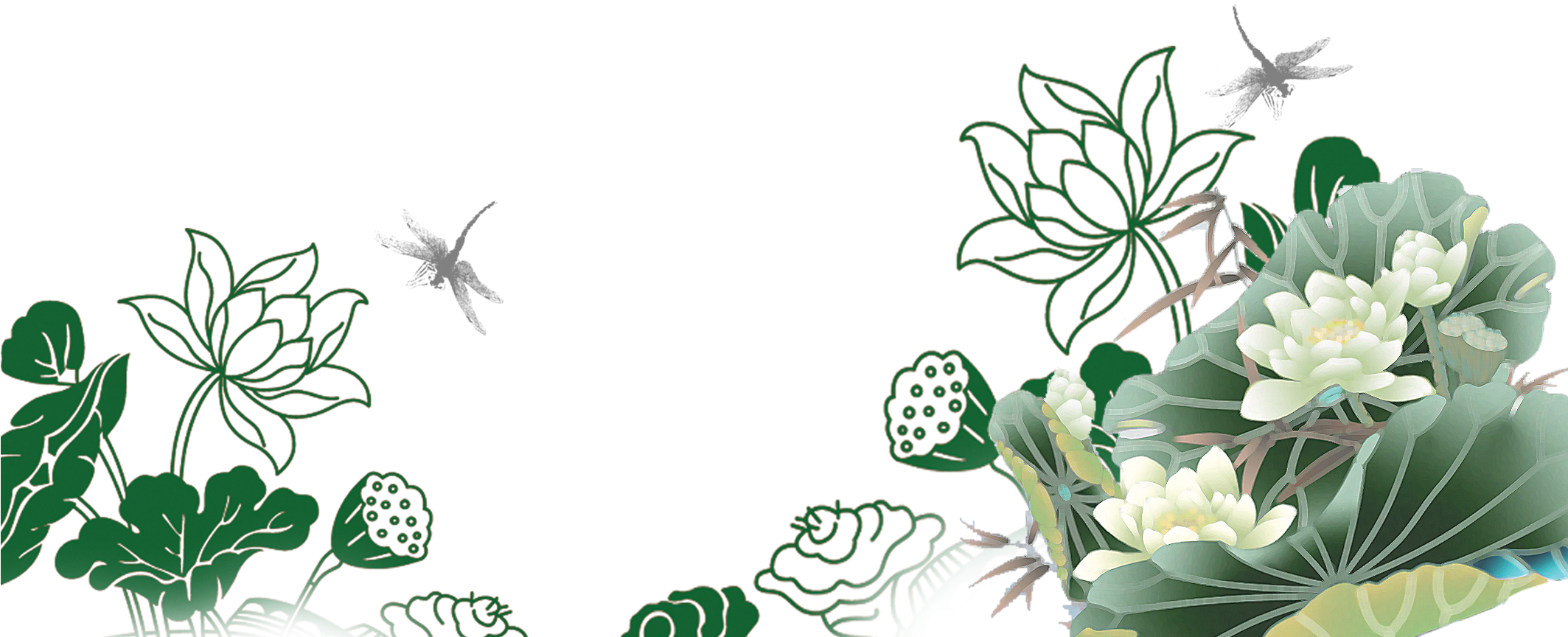 Floral Design Download Nelumbo Nucifera - Mcc Acrylic Sector Wall Clock China Style Retro Quartz (2126x1181)