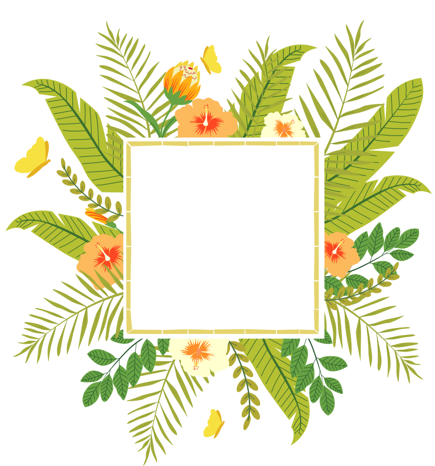Tropics Flower Clip Art - Tropical Flower Frame Png (1000x1000)