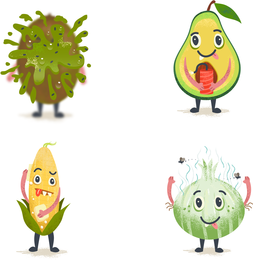 Illustration - Fruit And Vegetble Characters (1164x1164)
