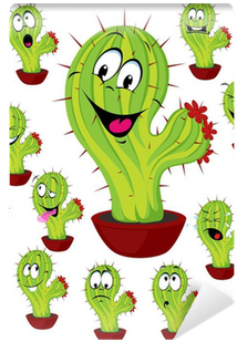 Cactus Plant Vector Illustration With Many Facial Expression - Cactus (400x400)