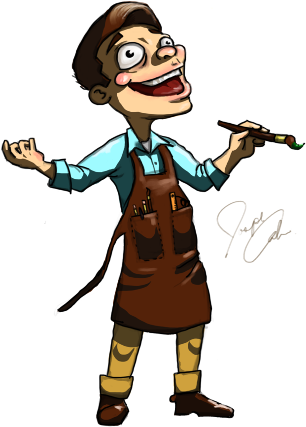 Mad Painter By Josephmarandax - Cartoon (807x989)