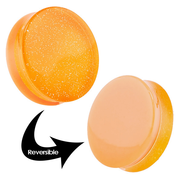 Freshtrends Orange Reversible Acrylic Glitter Double - Circle (730x730)