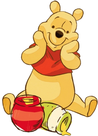 Winning Clipart Delighted - Animated Winnie The Pooh (401x557)