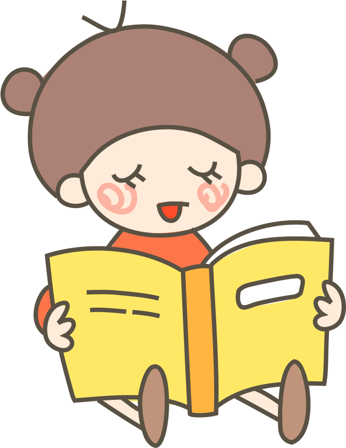 Girl Cartoon Child Clip Art - 卡通 女孩 讀書 素材 (1181x1181)
