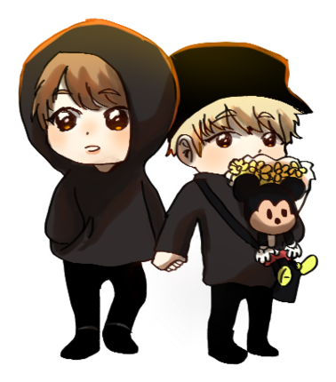 Jungkook And Jimin From Bts By Nahomo - Bts Cartoon Jimin And Jungkook (400x457)