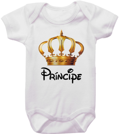 Body Bebê Príncipe Coroa Dourada - T-shirt (423x440)