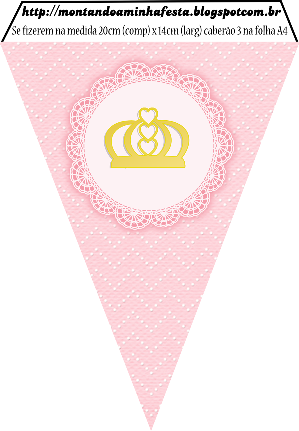 Bandeirola Coroa De Princesa - Bandeirola Coroa Para Imprimir (986x1419)