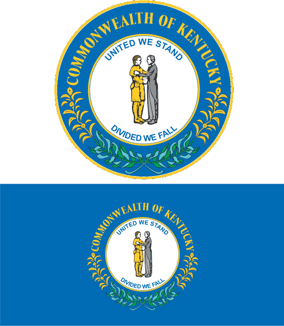 Seal Of Kentucky Symbol Flag Of The United States Great - Kentucky State Flag Metal Novelty Dog Tag Necklace (555x637)