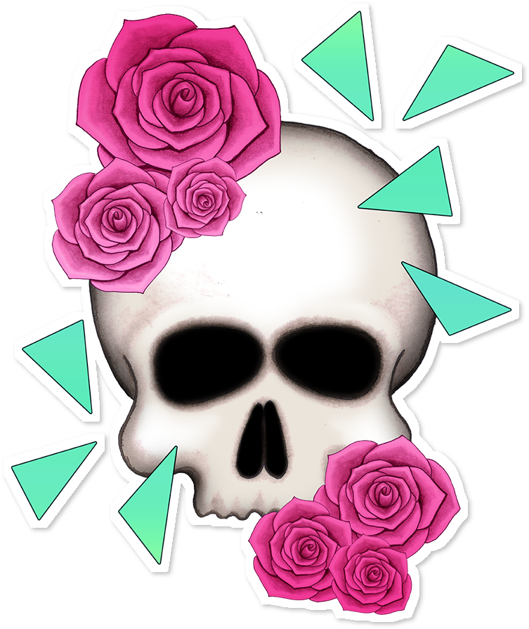 Adesivo Frágil De Dryka Bionina - Skull (962x962)