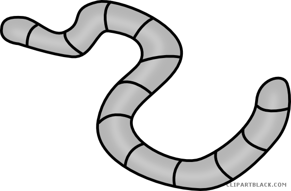 Worm Animal Free Black White Clipart Images Clipartblack - Clip Art (600x395)