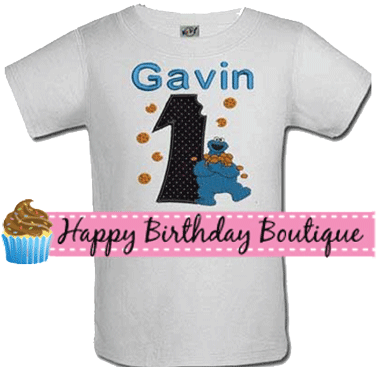 Boys Sts Birthday Cookie Monster Number Shirt - Circus Clown! Shirt Or Onesie (400x367)
