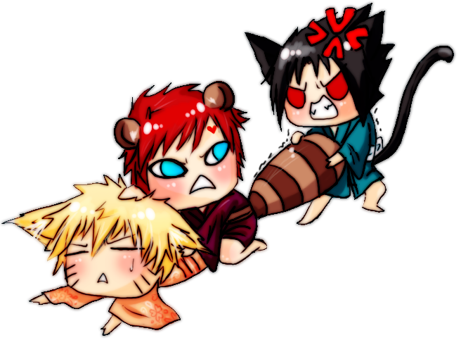 Three's A Crowd By Carrotcakebandit - Sasunaru Gaanaru (656x483)