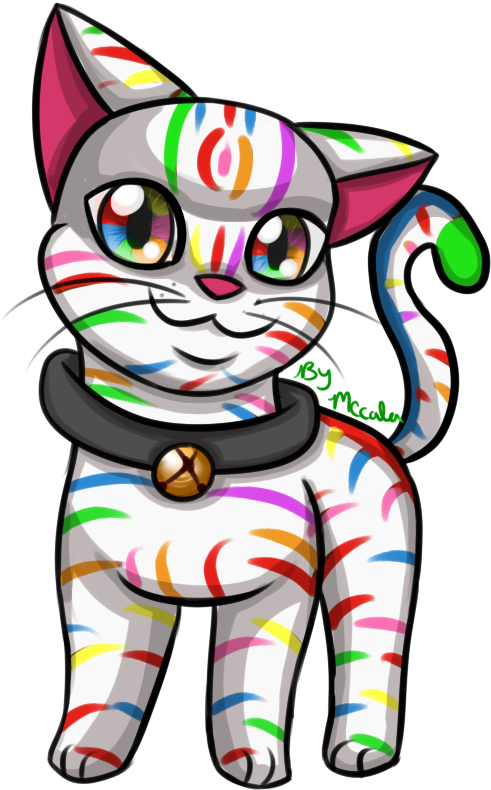 Rainbow Tabby Cat By Kalonkittiekat - Domestic Short-haired Cat (800x900)