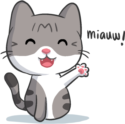 Meow The Tabby Cat Messages Sticker-7 - Cat (408x408)