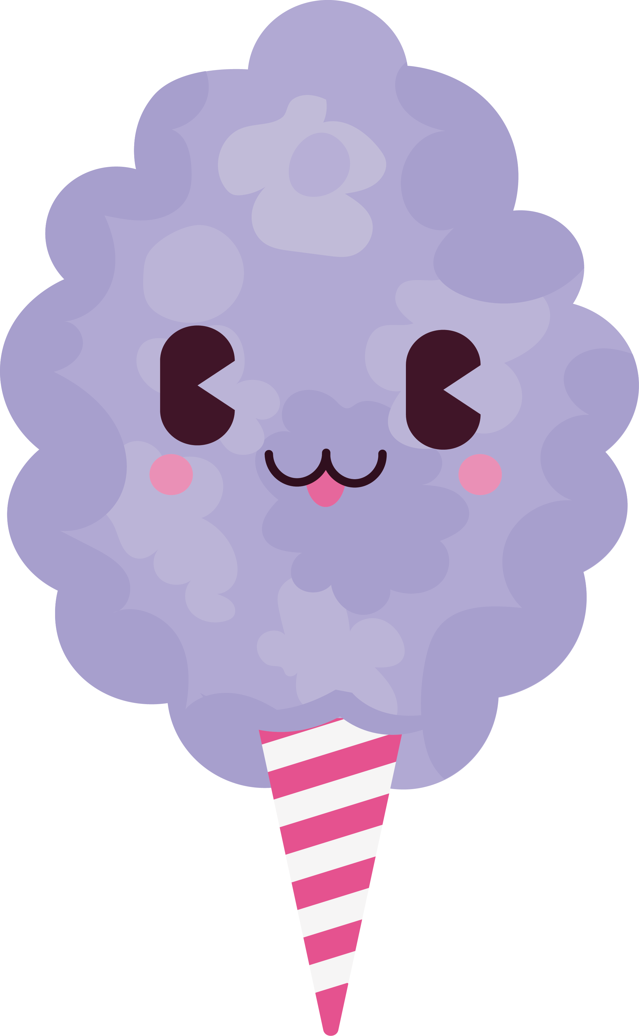Ice Cream Cotton Candy Lollipop - Cotton Candy (2100x3403)