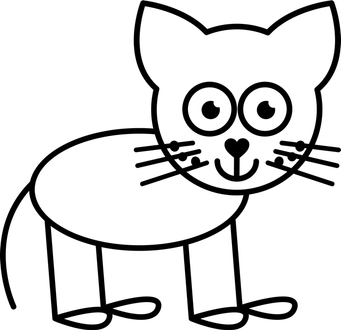 Cat Clip Art Black And White Clipart Panda Free Images - Dog Stick Figure (700x677)